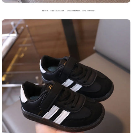 PU Leather Sport Shoes For Children Soft-soled Waterproof Girl's Sneakers Ergonomics Anti-slippery Toddler Shoes For Kids