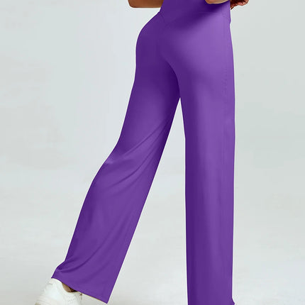 High Waisted Straight Leg Yoga Pants for Women, Naked Feeling Butt Lifting Loose Fit Workout Trousers, Slimming Gym Pants