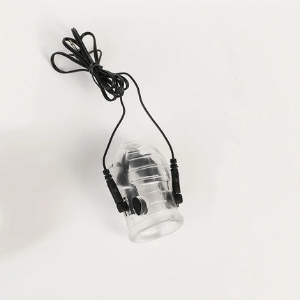 Male Electro Shock Penis Glans Trainer Cock Ring E-stim Orgasm Medical Sleeve Time Delayed Ejaculation Masturbator Sex Toys BDSM