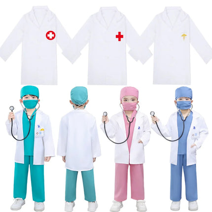 Children's Doctors Nurses Costume Sets Role-playing with Pretend Costumes Preschool Education School Performances
