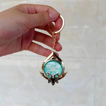 Game Impact Fontaine Sumeru Wanderer Light Pervious Key Chain 7 Element Eye Of Original God Cosplay Toy KeyRing