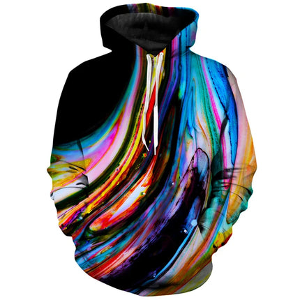 2024 autumn/winter 3D Printing Oil Painting Colorful Pullover Fashion Street men's Sportswear Casual Long Sleeve Unisex Hoodie