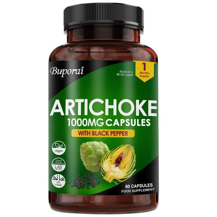 Artichoke 1000mg Capsules - Benefits Liver Health and Digestive System, Improves Energy, and Promotes Overall Well-being