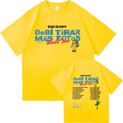 Bad Bunny DTMF World Tour 2025-2026 TShirt Men/women Clothing Vintage Harajuku High Quality Clothes Cotton TShirts for Fans Gift