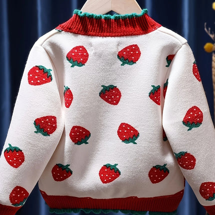 Girls' Sweater Cardigan New Spring and Autumn Clothing Children's Knitwear Baby Stylish Knitwear Casual Jacket