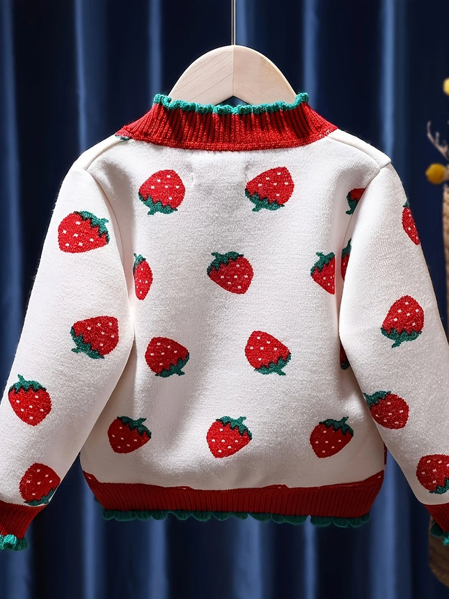Girls' Sweater Cardigan New Spring and Autumn Clothing Children's Knitwear Baby Stylish Knitwear Casual Jacket
