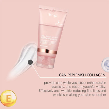 Collagen Overnight Wrapping Peel Off Facial Mask Collagen Night Deeply Hydrates Night Mask Cream Moisturize Jelly Cream
