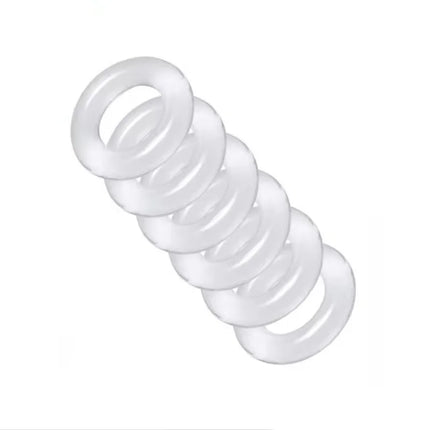 Male 6pcs 1 set Silicone Penis lock Cock Ring bondage Erection Delay Ejaculation Reusable Enlargement ball stretcher Sex Toy Men