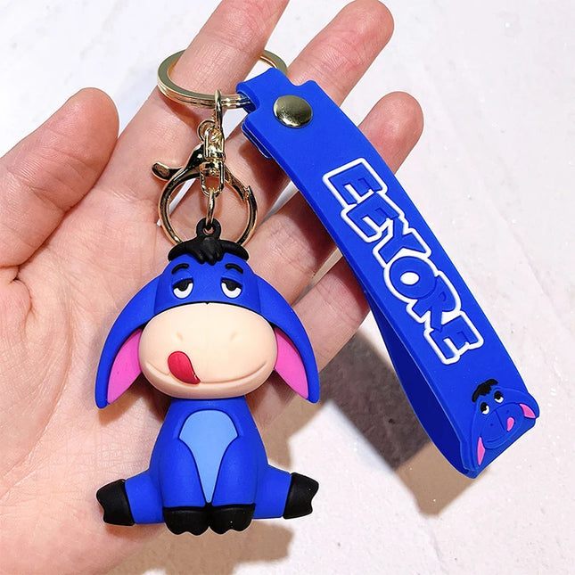 Anime Winnie the Pooh Keychain Cute Cartoon Pooh Bear Tigger Car Accessories Backpack Keyring Ornament Pendant