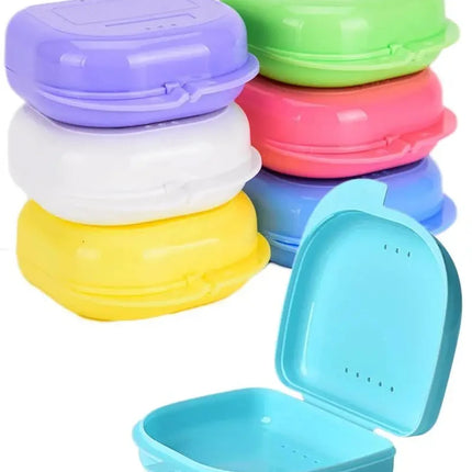 50pcs Denture Storage Box Dental Retainer Orthodontic Mouth Guard Container Plastic Oral Hygiene  Dental Appliance Case