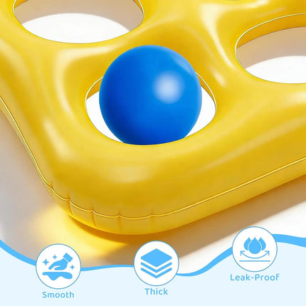 12Pcs Inflatable Water Tic Tac Toe Set, with 10 Balls & 1 Floating Grid, Interactive Pool Game for Party Outdoor Water Fun Gift
