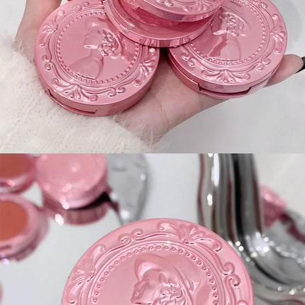 3D Embossed Girl's Blush Press Powder Nude Natural Matte Orange Brown Face Check Contouring Blusher Rouge Makeup Blush Palette