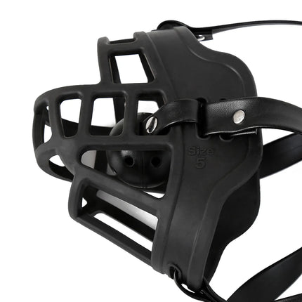 Half Face Slave Mask with Gag Ball Muzzle BDSM Bondage Restraint Fetish Mouth Gag Hood Sex Toys for Couples Adult Games Pet Play