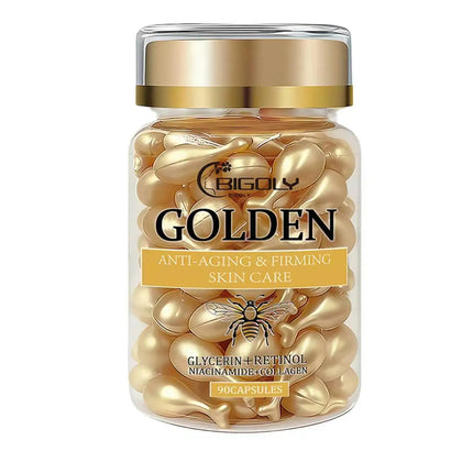 90 Capsules/Bottle Anti-Aging Facial Skin Care Essence Capsules, Rich in Retinol, Collagen and Other Ingredients, Moisturizing, Firming, and Nourishing, for Daily Use by Women, Packaged in Capsules, Safe and Hygienic, Easy to