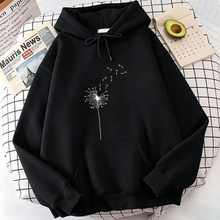 Retro Dandelion Print Hoodies Spring Autumn Winter Casual Hoodies Sweatshirts Men Women Tops Clothing Pullovers Hoodie
