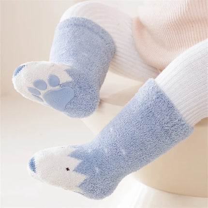 Lawadka Winter Newborn Baby Girl Boy Socks Anti Slip Coral Fleece Toddler Socks For Girls Boys Thick Warm Infant Baby Sock 0-3Y