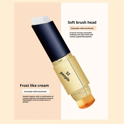 Double Ended Foundation Stick Concealer High Coverage For Blemishes Acne Scars Dual Ended Makeup Stick Lightweight Natural Look