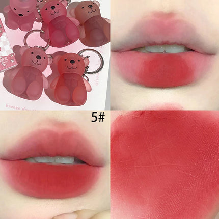 Art Value Cute Bear Velvet Lip Mud Soft Mist Whitening Silky Lip Glaze Low Saturation Tone Lipstick