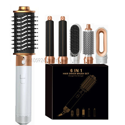 6 in 1 Hair Dryer Brush Hot Comb Set Professional Curling Iron Hair Straightener Styling Tool For Air styling Airwrap Hair Dryer