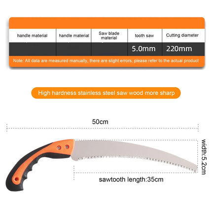 220mm Hand Saw Wood Cutting Woodworking Manganese Steel Home Dry Wood Pruning Saw Anti-slip Grip Gardening Tools and Equipment