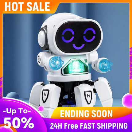 6-Claw Robot Toy for Kids Rechargeable Robots Toys with Clear Sound Flexible 90 Degree Arm for Kindergarten Kids & Street Stall