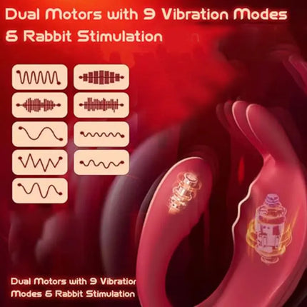 Couples App Remote Control Wearable Panty Vibrator Masturbation Tool with Rabbit Stimulator for G Spot Clitoral Penis Pleasure