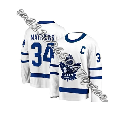 Toronto Ice Hockey Maple Leaf No.34 Long Sleeve T-shirt Men's Sport Training Jersey Breathable Casual Women Tee Kids Clothing