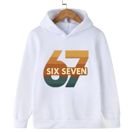 Autumn 67 Locked in Warm Children's Hoodie Viral Slang Kids Casual Boy Girl Pullover Fashion Funny Comfortable Fleece Sweatshirt