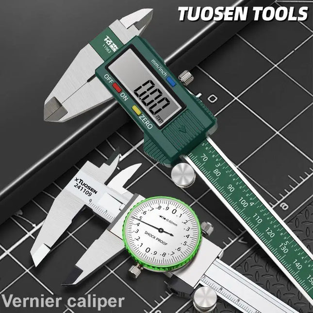 Digital Stainless Steel Caliper 0-150mm, IP54 Shockproof Electronic & Dial Dial Display for Precision Measurement