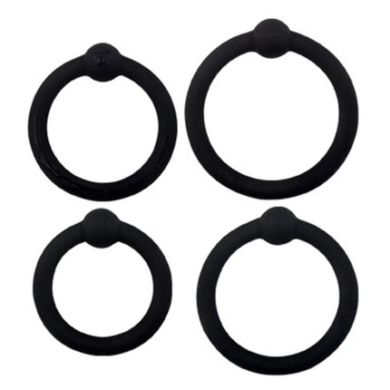 Set of 3-4 Silicone Semen Lock Ring Multiple Circular Models Safe Odorless Cock Ring for Men Persistent Stimulation Sex Toys