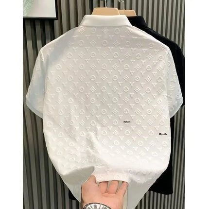 Fashionable Lightweight Handsome Polo Shirt Summer New Style Comfortable Breathable Slim Fit Collar Short Sleeve Men's T-shirt