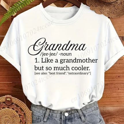 Grandma Code Print Female T-Shirts Clothing Fashion Personalized Mom Birthday Gifts Graphic Shirt Summer Harajuku Women T-Shirt