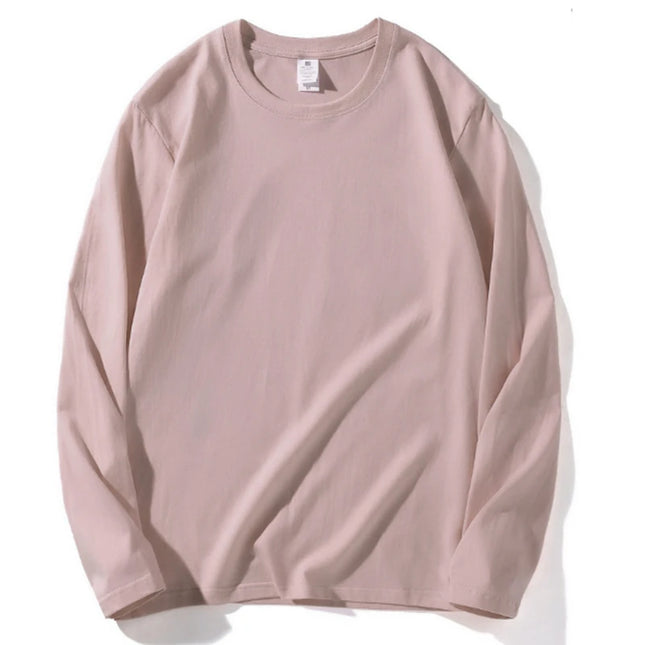 2026 Autumn Women Leisure Cotton Daily Long Sleeve Tops Lady Versatile Round Neck Baggy Clothes Female Concise Solid T-shirts