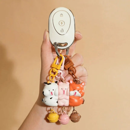3 Pcs Set Charms Magnetic Magnetic Snap Keychain Resin Cartoon Keychain Sets Mini Backpack Charm Friends Gift