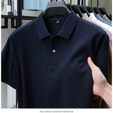 Men's 100% Cotton Polo Shirt - Summer Casual Breathable Tee, 19 Colors, Ideal for Golf and Sports, Business Casual, Silk-Like Finish
