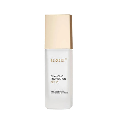 GROEI Changing Foundation SPF15 - 30ml Auto-Adjusting, Lightweight, Natural Finish for Flawless Skin & Daily Sun Protection