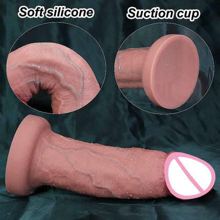 4Sizes Soft Realistic Anal Thick Dildo Couples Huge Double Silicone Penis Suction Cup Cock Woman Vaginal Masturbation Adult Toys