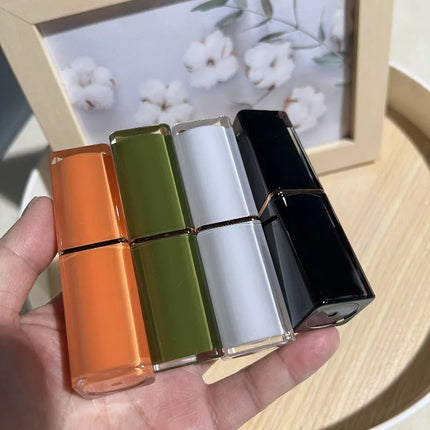 10/30/50PCS 12.1mm High-Quality Empty Crystal Acrylic Lipstick Tubes DIY Empty Square Lip Balm Packaging Makeup Tool
