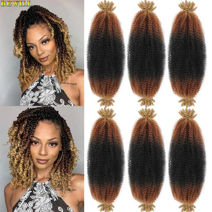 Ombre Ginger Springy Afro Twist Hair 1B 30 27 613 350 Bug Color Pre Fluffed Spring Twist Hair Marley Braiding Hair for Soft Locs