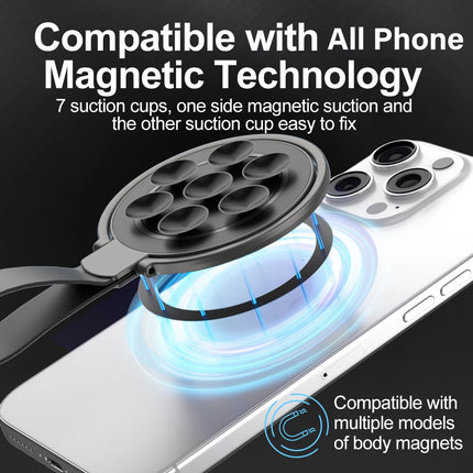 Universal Mirror Magnetic Phone Holder for Magsafe 360° Rotation Folding Magnet Bracket for iPhone 17 16 Samsung Portable Stand