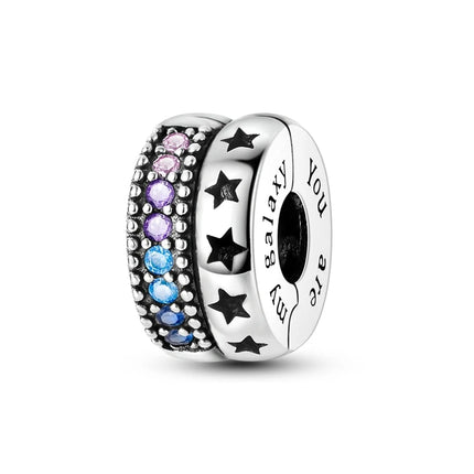 Charm Hot Sales 925 Sterling Silver Charms Beads CZ pave Round Clip Charms Fit Original Bracelet Necklace Charms Jewelry Gift