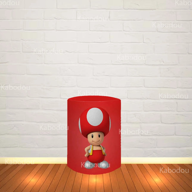 Super Marios Backdrop Kids Birthday Party Baby Shower Photography Background Decor Cylinder Cover for Photo Booth