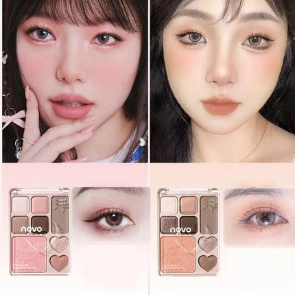 Novo 8Color Eyeshadow Palette Silver Pearlescent All-in-One Highlighter Long Lasting Shimmer Eyeshadow Makeup Eye Shadow Palette