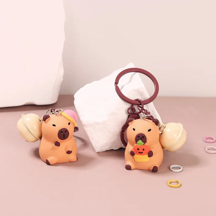 Cute Resin Capybara Key Chains for Women Girls Capibara Animal Keychain Kawaii Bag Backpack Charms Couple Friend Jewelry Gift