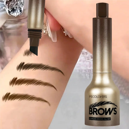 1PC Waterproof 3D Press-type Eyebrow Pencil - Accurate Contouring, Anti-smudge, Natural Wild Eyebrows, Suitable for Beginners