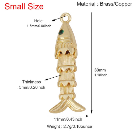 Enamel Fish Bone Squid Marine Sea Dalphin Charm Pendant,18K Real Gold Silver Plated Zircon Jewelry Finding Supplies S87 S75