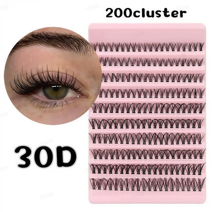 Segmental False Eyelash Set ，200pcs 30D Natural Volume Lash Clusters，DIY at Home, Perfect for Daily and Special Occasions False