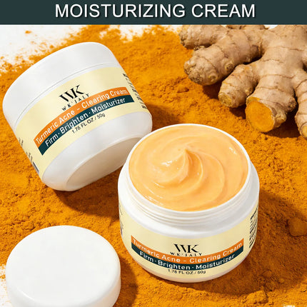 WK JALY Acne Clearing Brighten Turmeric Face Cream, Remove Spots, Pigmentation, Improve Dull Skin, With Niacinamide, Aloe Vera
