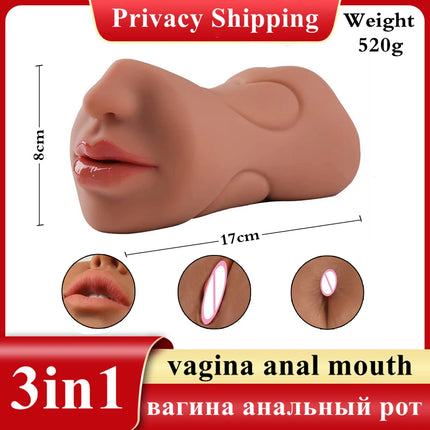 Male Blowjob Masturbators Pocket Pussy Masturbation Stick Sex Toys For Men Deep Throat Artificial Realistic Rubber Vagina Pusssy