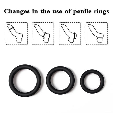 3PCS Silicone Penis Rings Set Delay Ejaculation Glow In Dark Male Endurance Enhancer Sperm Lock Intimate Couple Adult Toys